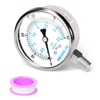 MEANLIN MEASURE 0~50Psi Liquid Filled Pressure Gauge Stainless Steel with 316 Stainless Steel Joint 1/4" NPT 2.5" FACE DIAL for Pool Sand Filter Water Oil Air Pressure Test Lower Mount