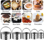 iNeibo Biscuit Cutter Set, Cookie Cutter, Round Shape Circle Scone Cutters, Pastry Dough Baking Cutter, Shapes Pastry Cutter for Dumpling Skin Cutters, Dough, Pastry, Donut, Fondant, DIY, Cake Décor