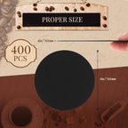 TaoBary 400 Pcs Disposable Paper Coasters Bulk 1MM, 4 Inch Round Cardboard Coasters Blank for Bar Drinks DIY Crafts Arts Wedding (Black)