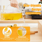 Honeydak 2 Pack 2.5 L/ 85 oz Glass Pitchers with Lids and Handles for Fridge Clear Iced Tea Pitchers with Spout Borosilicate Carafe Jars Large Jugs for Hot Cold Drink Tea Coffee Juice Beverage