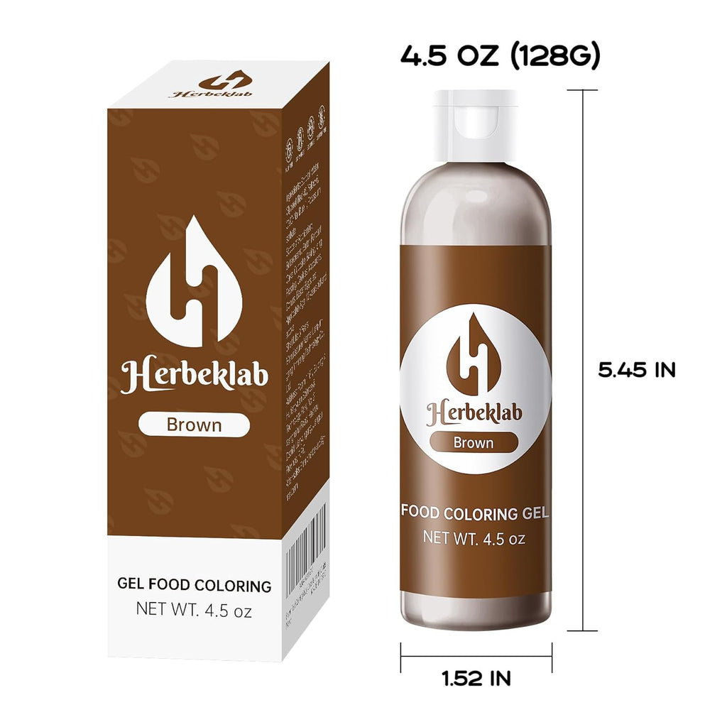 Brown Food Coloring Gel 4.5 Oz Professional Grade Brown Food Dye Concentrated Gel Food Coloring for Icing Baking Cake Decorating Cookie