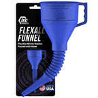 FlexAll Long Flexible Funnel for Automotive Use - Durable Nitrile Rubber - Ideal for Car Oil Change, Transmission Funnel Fluid, Diesel, Fuel, Gas - Made in USA - Blue (12 x 4 Inches)
