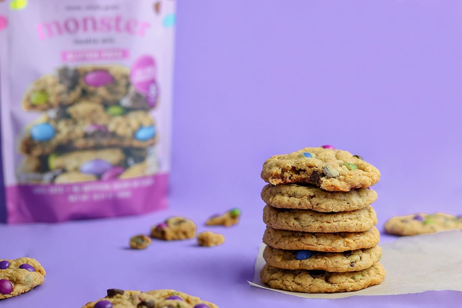 Miss Jones Baking Gluten-Free Monster Cookie Mix - Certified Gluten Free & Made with 100% Oats, Easy To Bake Desserts & Treats, Artificial Colors, 10.57 Ounce (Pack of 6)