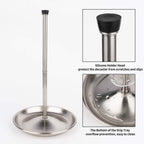 Wine Decanter Drying Stand with Silicone Head to Prevent Scratches-Detachable Shelf Decanter Rack Holder with Drip Catching Base with Wine Bottle Stopper, Decanter and Wine Glass NOT Included