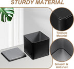 PATIKIL Metal Tea and Tin Set 3.35"x3.35"x3.35", 2 Pcs Airtight Storage Square Container with Lid for Loose Tea Coffee Candy Treats Gifts Spice DIY, Black