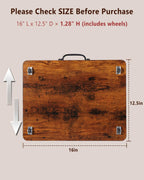 Appliance Slider, Sliding Tray for Coffee Maker, Coffee Pot Slider for Countertop, Kitchen Appliance Rolling Tray with Rubber Wheels (Rustic Brown, Large - Wide (16" X 12.5"))