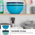 US Acrylic Vista Durable Plastic Salad and Serving 10-inch Bowls | Set of 4 in Coastal Colors | Reusable, BPA-free, Made in the USA | 135 oz. capacity