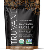 Truvani Vegan Pea Protein Powder | Chocolate | 20g Organic Plant Based Protein | 10 Servings | Keto | Gluten & Dairy Free | Low Carb | No Added Sugar
