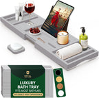 ROYAL CRAFT WOOD Premium Foldable Bathtub Tray - Expandable Bath Tray for Tub - Luxury Bathtub & Bathroom Accessories