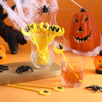 30 Pcs Halloween Swizzle Sticks Plastic Coffee and Cocktail Stirrers Fall Thanksgiving Drink Stirrers Cocktail Mixers for Halloween Fall Autumn Party Tea Coffee Bar Decoration(Moon and Cat)