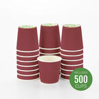 4 oz Crimson Paper Coffee Cup - Ripple Wall - 2 1/2" x 2 1/2" x 2 1/4" - 500 count box