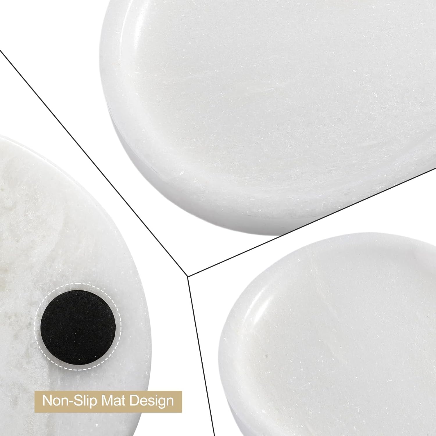 Koville African Natural White Marble Decorative Tray, 10" x 5" Marble Vanity Tray for Bathroom Countertop Organizer Stone Trays, Catchall Tray for Perfume, Candles, Jewelry (Namib Bianco White)