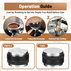 53mm Espresso Tools – Coffee Distributor and Tamper Leveler, WDT Tool, Magnetic Dosing Funnel and Puck Screen with Remover, Espresso Accessories Kit Fits 53mm Portafilters and Espresso Machines