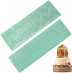 GROWTAIL 2pcs Lace Molds Silicone,Cake Fondant Embossing Mat,Lace Molds for Cake Decorating Edible Lace