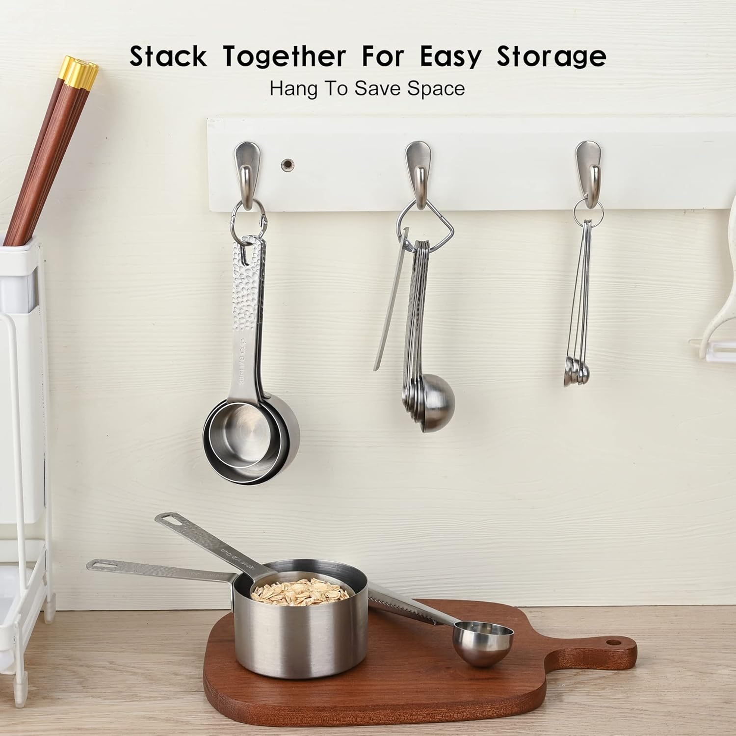 Measuring Cups, Measuring Cups and Spoons Set, Stainless Steel 6 Measuring Spoons Set and 5 Measuring Cup for Kitchen & Baking, Metric & US Mini Metal Teaspoon Measuring Tools Equivalents