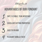 Dekozauber24 Fondant Icing Multipack, 5 Colors, 3.5oz (100g) rolling fondant per color, for decorating cakes and cupcakes in Orange, Dark Green, Dark Blue, Yellow and Red (Essentials)