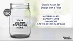 DISCOUNT PROMOS Custom Decorating Mason Jars 12 oz. Set of 100, Personalized Bulk Pack - Glass Jars for Overnight Oats, Candies, Fruits, Pickles, Spices, Beverages - Black