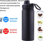 Tea Infuser Bottle With Removable Loose Leaf Tea Strainer Cup 18/8 Stainless Steel Insulated Travel Tea Tumbler Black