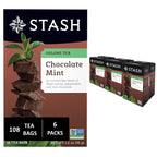 Stash Tea Chocolate Mint Wuyi Oolong Tea - Caffeinated, Non-GMO Project Verified Premium Tea with No Artificial Ingredients, 18 Count (Pack of 6) - 108 Bags Total