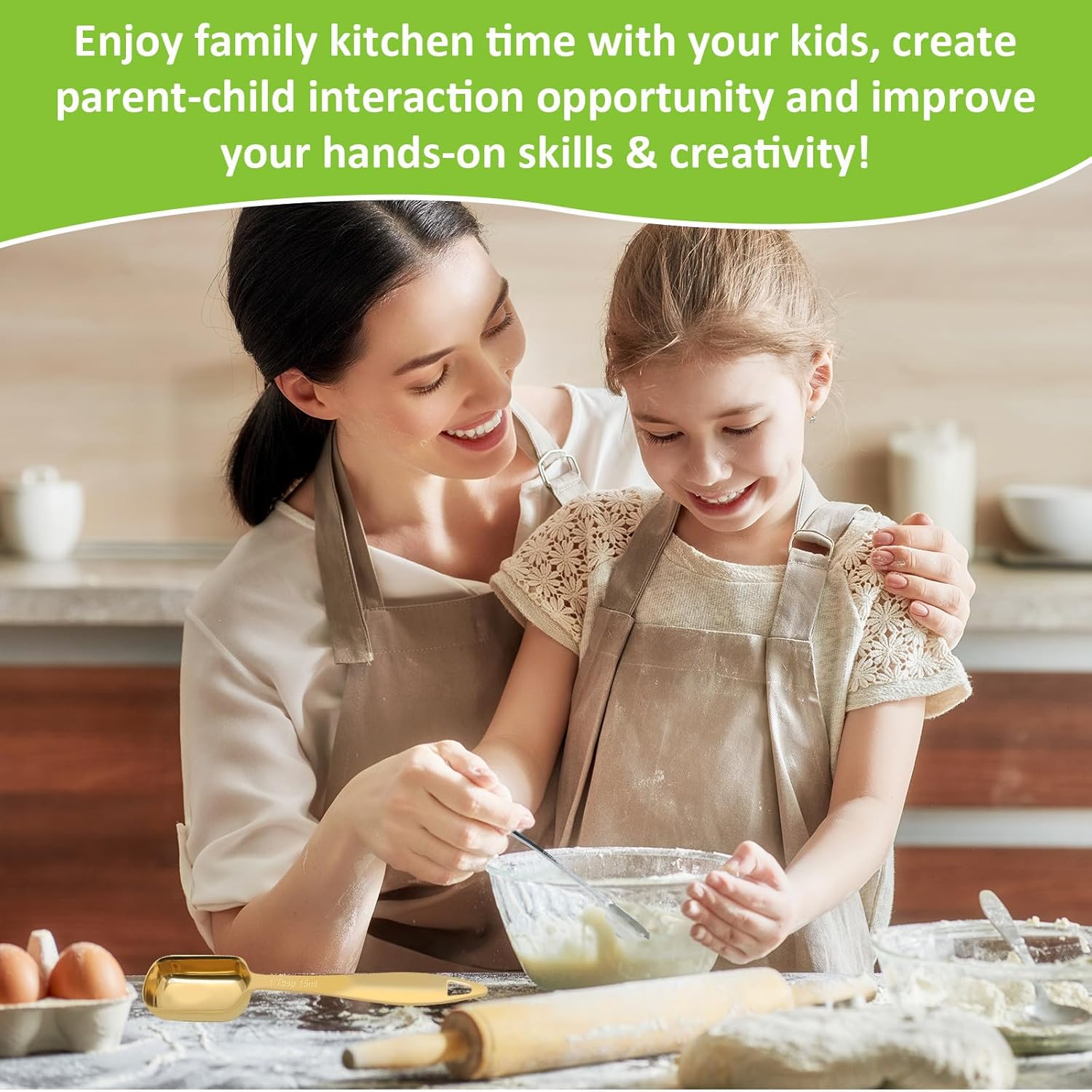 2 Pcs 1/8 Teaspoon (0.63 mL | 1/8 Tsp | 0.63 cc | 1/64 oz) Stainless Steel Single Measuring Spoon, Long Handle Metal Measuring Spoon, Kitchen Gadgets for Cooking & Baking(Gold)