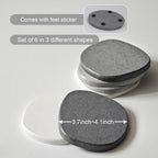 Instant Dry Stone Absorbent Diatomite Coaster Set of 6 for Drinks Wine Coffee, Modern Unique Cup Diatomaceous Earth Coasters for Coffee Table Office Desk, Grey and White