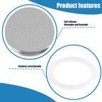 6 Pieces Moka Pot Replacement Cup Gasket with 2 Pcs Stainless Filter Silicone Moka Express Replacement Seals Funnel Kits Compatible Espresso Coffee Maker Parts(6-cup)