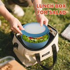 wheat straw bowls with lids set of 4, 40oz cereal bowls with covers,unbreakable salad container for lunch, dishwasher safe bowl sets for kitchen. Blue