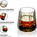 KAMMAK Crystal Whiskey Glasses Set of 2, Handcrafted 6.76oz Old Fashioned Glasses Stemless, Luxury Cocktail Glasses, Hand Blown Scotch Cup for Women, Men Gift for Rocks, Bourbon, Bar Barware