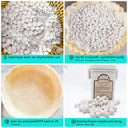 PLANTIONAL Ceramic Pie Weights, 1.32Lb Reusable 10mm Baking Beads with Wheat Straw Container, Natural Ceramic Stoneware Baking Beans for Pie Crust Pastry (Pink)