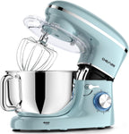 CHeflee Stand Mixer,660W 6+P With 6.5QT Stainless Steel Bowl,Dough Hook, Wire Whip & Beater,for Most Home Cooks,Blue