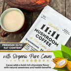 Organic Mushroom Coffee with Cacao – 11x Adaptogenic Mushrooms for Focus, Clarity & Energy – Lion’s Mane, Reishi, Chaga + Nootropic Superfood by OhmYes (7oz) - 99 Servings