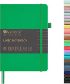 &And Per Se Lined Journal Notebook, 160 Pages, A5 5.7 x 8 inches College Ruled Thick Paper Notebook Journals for Writing, Hardcover Notebooks for Women Men Office School (1 Pack, Emerald)