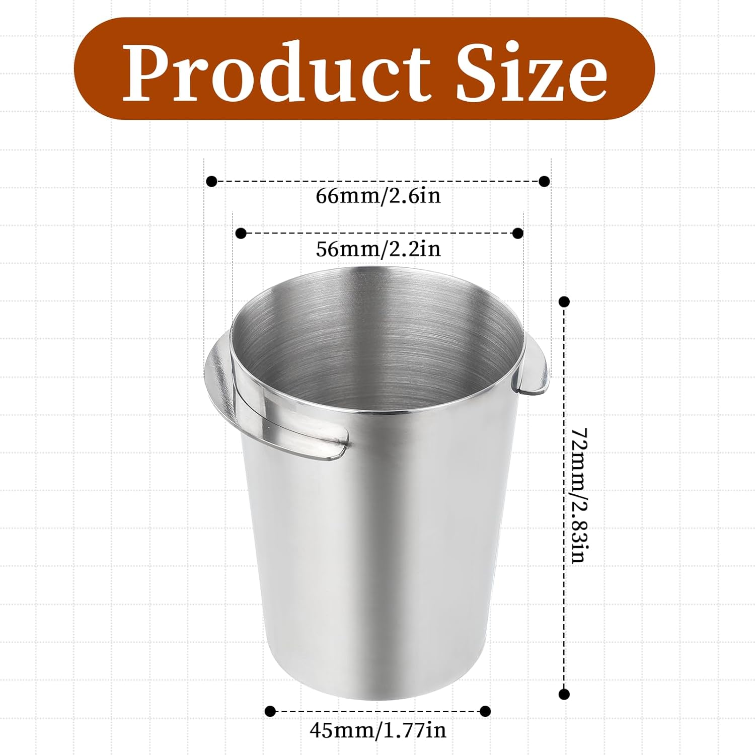 Coffee Dosing Cup 58mm, Stainless Steel Dosing Cup Compatible with All 58mm Portafilter, Coffee Powder Cup, Coffee Powder Feeder, Coffee Machine Accessories
