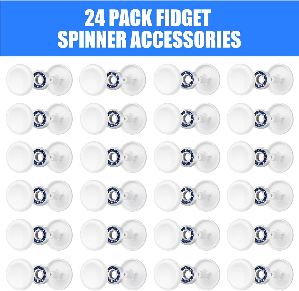 NiArt Fidget Spinner Toy DIY Bearing with Caps Set of 24, MR137 0.5" Single-Sealed Chrome Steel Bearing Balls Replacement High Speed 13mmx7mmx4mm Epoxy Resin Casting Craft Skateboard Stress Reliever