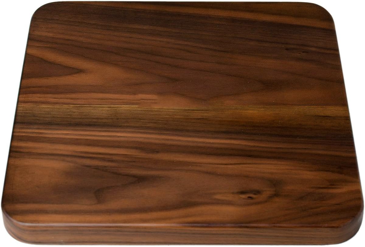 Rustic Walnut Wooden Tray Solid Wood Serving Tray Square Rectangle Platter Tea Tray Coffee Table Tray (Square Large (9 x 9 inch))