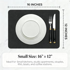 Dish Drying Mat Super Absorbent – 16" x 12" Coffee Mat for Countertops – Non-Slip Drying Mat for Kitchen Counter – Easy to Clean Water Absorbent Mat – Quick Dry Dish Drying Mats (Black)