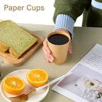 LITOPAK 100 Pack 8 oz Kraft Paper Coffee Cups for Water, Juice, and Tea, Disposable Hot Coffee Cups for Home, Restaurant, Store, and Cafe