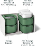 Caraway Mini Food Storage 11pc Set - Glass Storage Containers for Food - Non-Toxic Ceramic-Coated Glass - Air Release Technology - Compact & Stackable Design - Sage