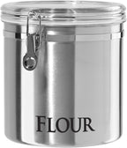 Oggi 8" Stainless Steel Flour Container & 62oz Sugar Jar Kitchen Storage Set