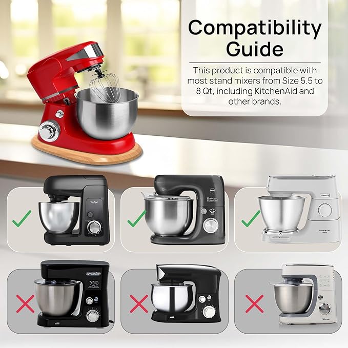 Ibyx Elegant Sliding Tray - Compatible with 5.5 Qt KitchenAid Stand Mixers and Other Heavy Appliances (Natural)