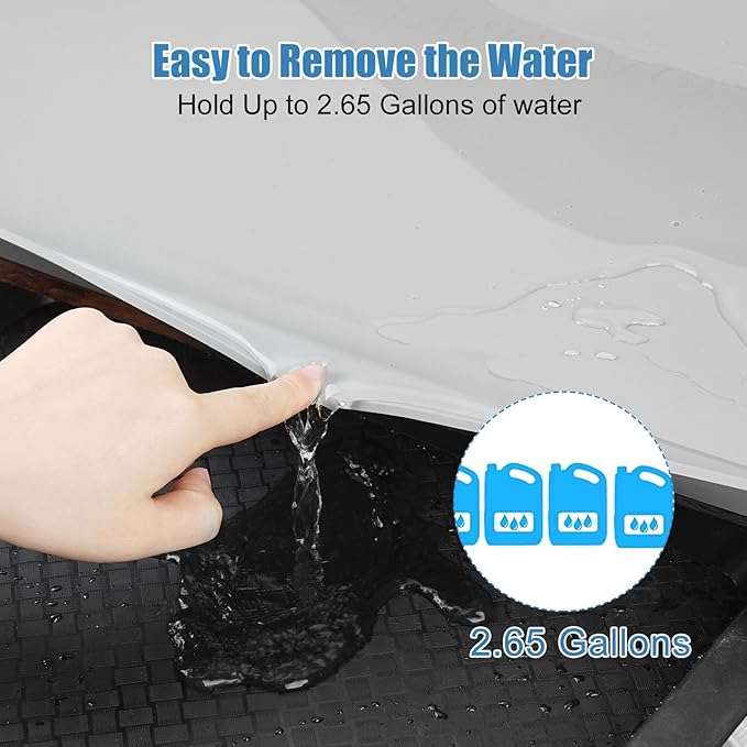 Under Sink Mats for Kitchen Waterproof, 28" x 22" Silicone Under Sink Liner Kitchen & Bathroom Cabinet Protector Mat, Heavy Duty Flexible Under Sink Drip Tray with Lip, Cool Grey