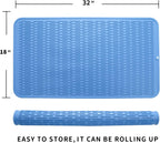 Silicone Dish Drying Mat for Multiple Usage,Easy clean,Eco-friendly,Heat-resistant Silicone Mat for Kitchen Counter or Sink,Refrigerator or Drawer Liner Lichen BlueL 4XL 32 inches x 18 inches