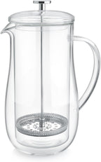 Teabloom Insulated Double-Walled Glass French Press – 100% Plastic-Free Tea & Coffee Press for Pure, Rich Flavor | 34 oz Precision Brewer | Connoisseur's Choice