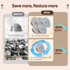 Nessus Reusable Kit for Nespresso Pods Vertuo, Reuse Old Coffee Pods for Nespresso Vertuo: 100 Pcs Aluminum Foil Seal Lid, Holder, Brush, Refillable Vertuo Plus Next Capsule Machine