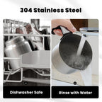 Milk Frother Warmer 3in1 Electric Milk Steamer Stainless Steel Foam Maker, 12oz Hot Cold Frothing, Thick Foam for Macchiatos, Cappuccinos (Black)