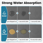 PoYang 31"x17" Coffee Mat X-Large, Coffee Bar Accessories for Countertop, Absorbent Dish Drying Mat, Anti-Slip and Hide Stain Pad for Espresso Machine, Espresso Maker and Kitchen Counter, Gray