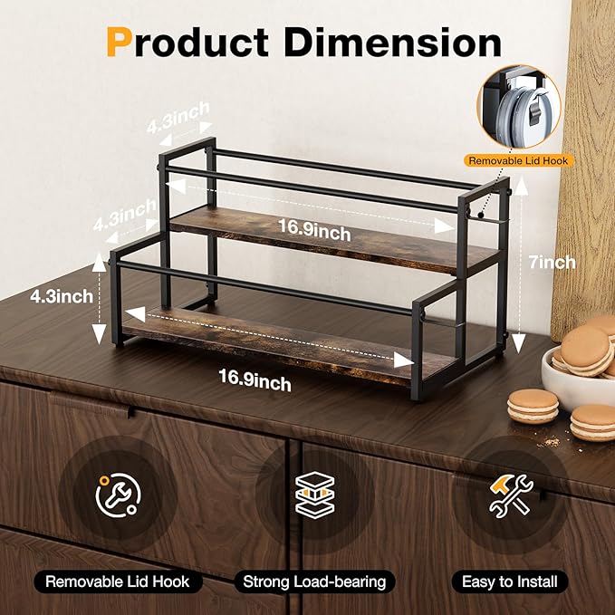 Water Bottle Organizer for Full Stanley and Others' Large Tumbler Organization, Pantry Kitchen Organizers and Storage for Cup Accessories, Tumbler and Cup Lid Organizer Wine Rack - 2 Tier Hold 8