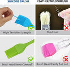 6 PCS CUALORK Silicone Basting Brush, Upgrade Pastry Brush,Heat Resistant Silicone Brushes, Premium Cooking Brush for Sauce Marinade Meat Glazing, Oil Brush for BBQ Kitchen Cooking Baking and Grilling
