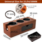 Espresso Tamping Station - 8 in 1 Espresso Coffee Organizer for Storage 51/53/54/58MM Espresso Tamper, Distributor, Portafilter & Puck Screen Accessories, Wooden Tamper Station