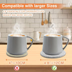 4.8" Cotton Drink Coasters Set of 2– Absorbent Fabric Mug Pads for Coffee, Tea & Drinks, Minimalist Desk & Nightstand Cup Mats, Durable Neutral Drink Coasters for Home, Office or Gift Use (Cloud Grey)